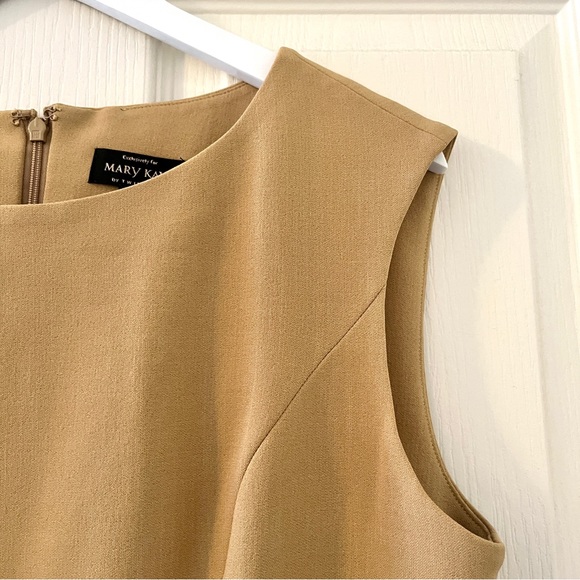 Exclusively for Mary Kay by Twinhill Camel Sleeveless MidLength Sheath Dress 12P - Picture 4 of 11